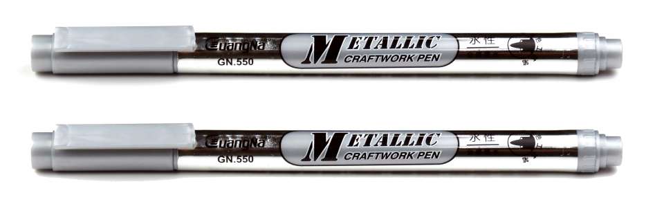 Metallic Craft-work Pen (Silver) 2pc